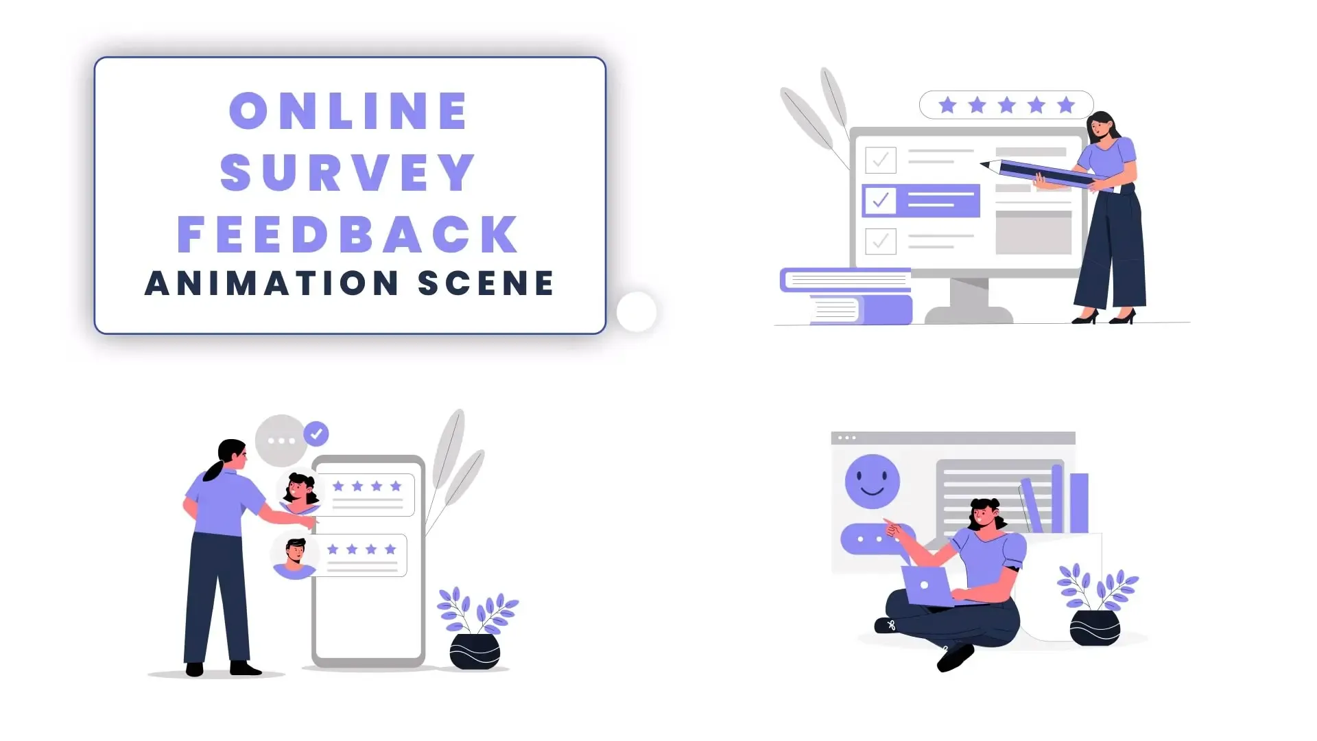 Online Survey and Feedback Animation Scene